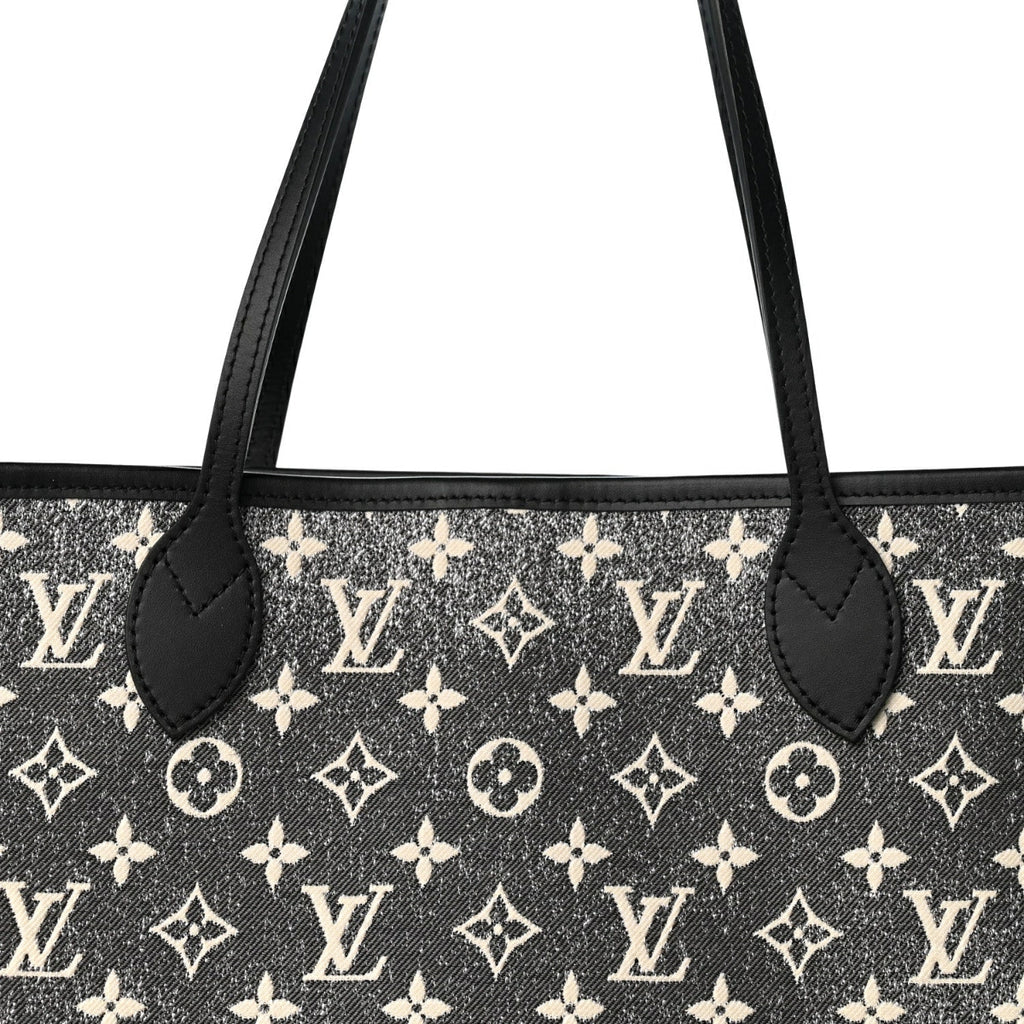 Denim Monogram Jacquard Neverfull MM Grey