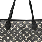 Denim Monogram Jacquard Neverfull MM Grey
