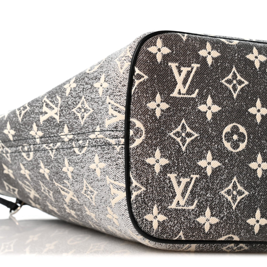 Denim Monogram Jacquard Neverfull MM Grey