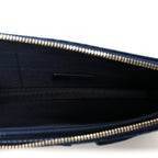 Denim Quilted Zipped Wristlet Clutch Blue