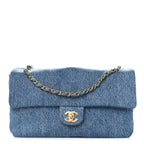 Denim Small Souplissimo Maxi Flap Blue