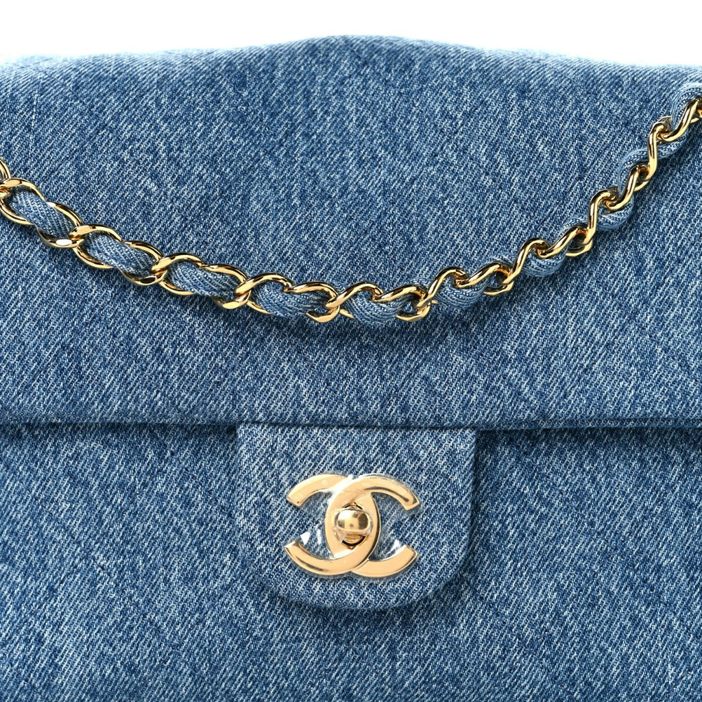 Denim Small Souplissimo Maxi Flap Blue