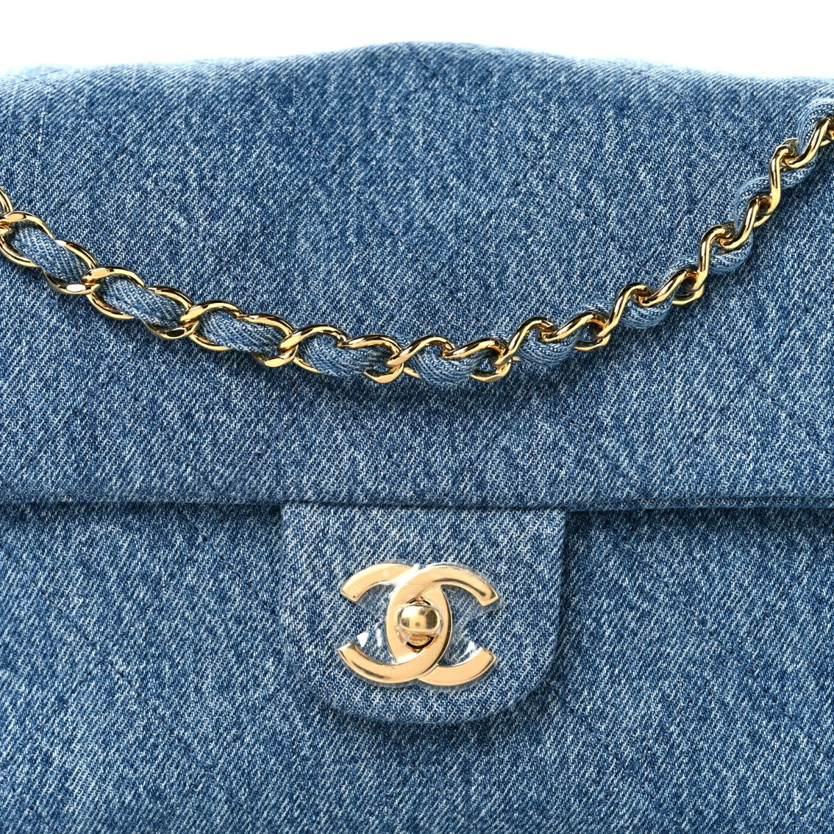 Denim Small Souplissimo Maxi Flap Blue