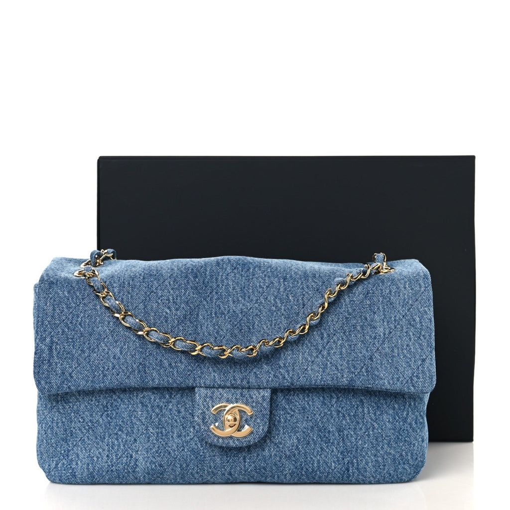 Denim Small Souplissimo Maxi Flap Blue