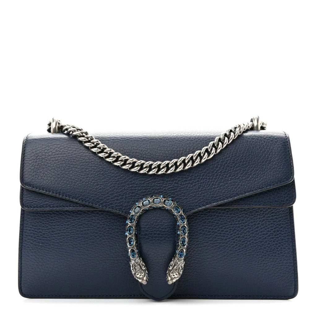 Dollar Calfskin Crystal Small Dionysus Shoulder Bag Blue Agata Montana Sapphire