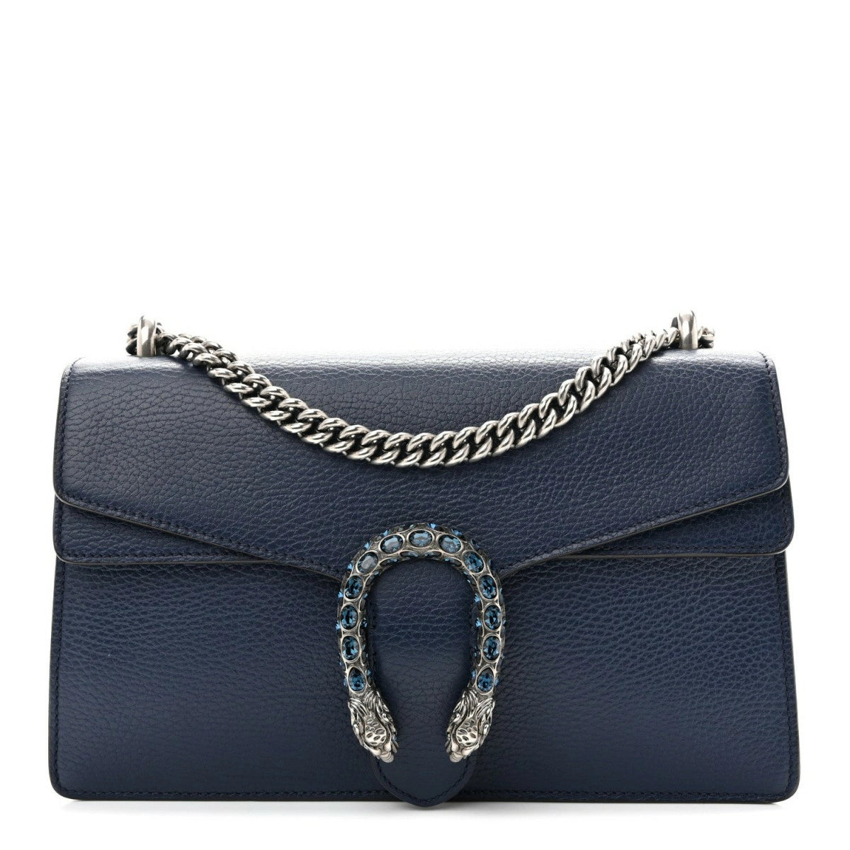 Dollar Calfskin Crystal Small Dionysus Shoulder Bag Blue Agata Montana Sapphire