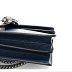 Dollar Calfskin Crystal Small Dionysus Shoulder Bag Blue Agata Montana Sapphire