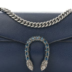 Dollar Calfskin Crystal Small Dionysus Shoulder Bag Blue Agata Montana Sapphire