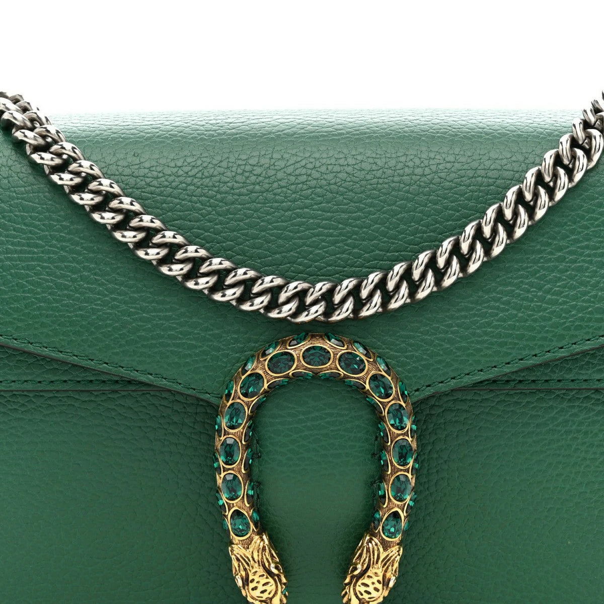 Dollar Calfskin Crystal Small Dionysus Shoulder Bag Emerald
