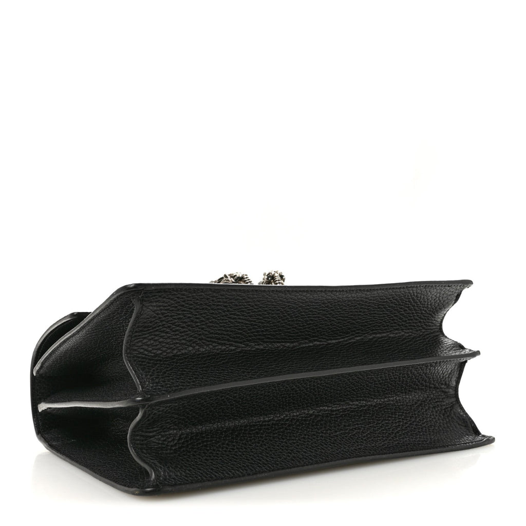 Dollar Calfskin Crystal Web Medium Dionysus Bamboo Top Handle Bag Black Black Diamond