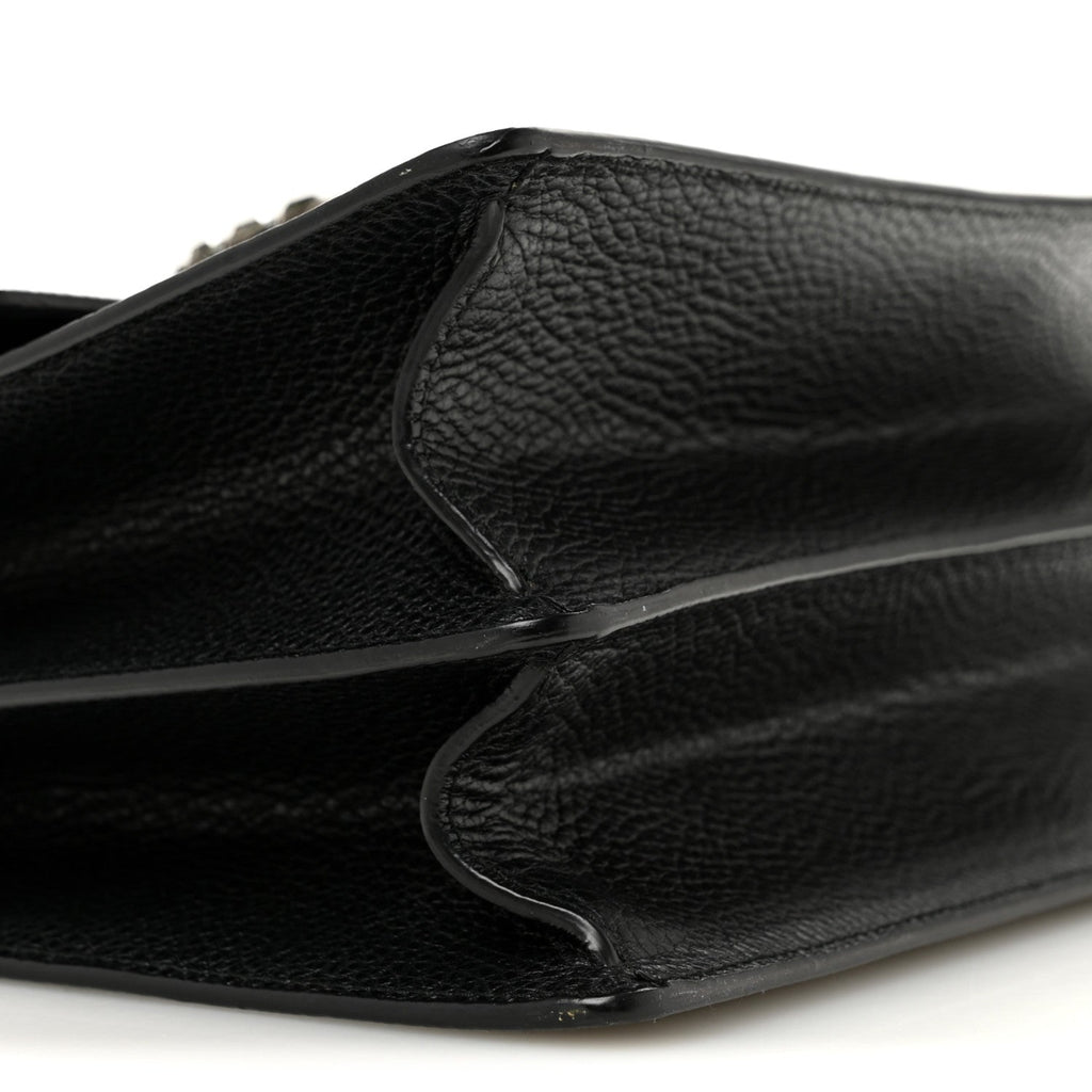Dollar Calfskin Crystal Web Medium Dionysus Bamboo Top Handle Bag Black Black Diamond