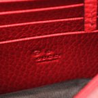 Dollar Calfskin Interlocking G Chain Wallet Red