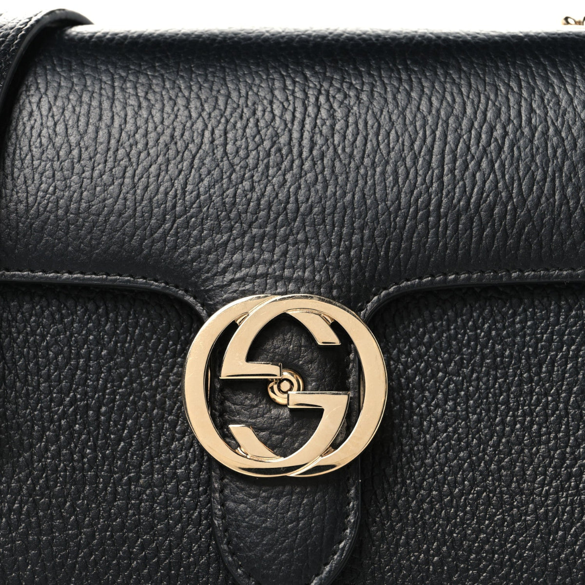 Dollar Calfskin Small Interlocking G Shoulder Bag Black