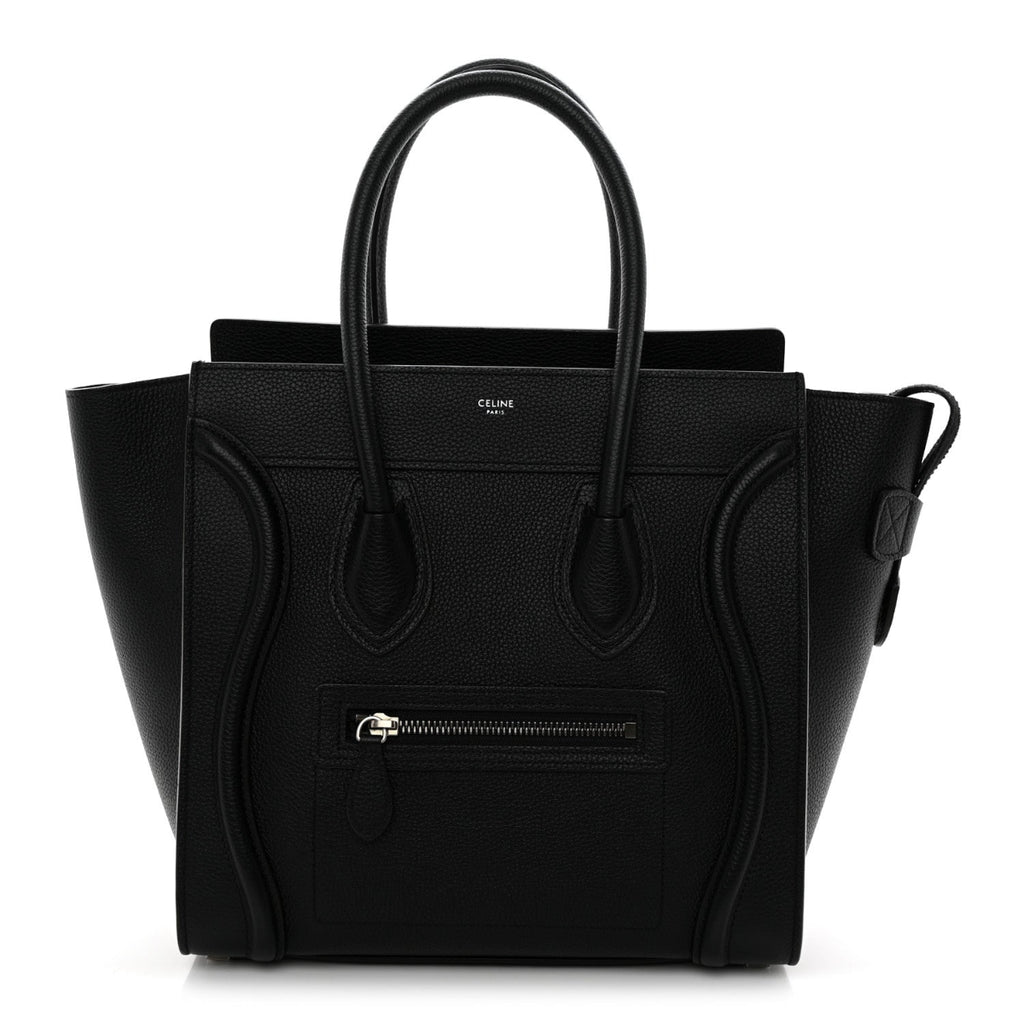 Drummed Calfskin Micro Luggage Black