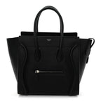 Drummed Calfskin Micro Luggage Black