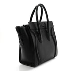 Drummed Calfskin Micro Luggage Black