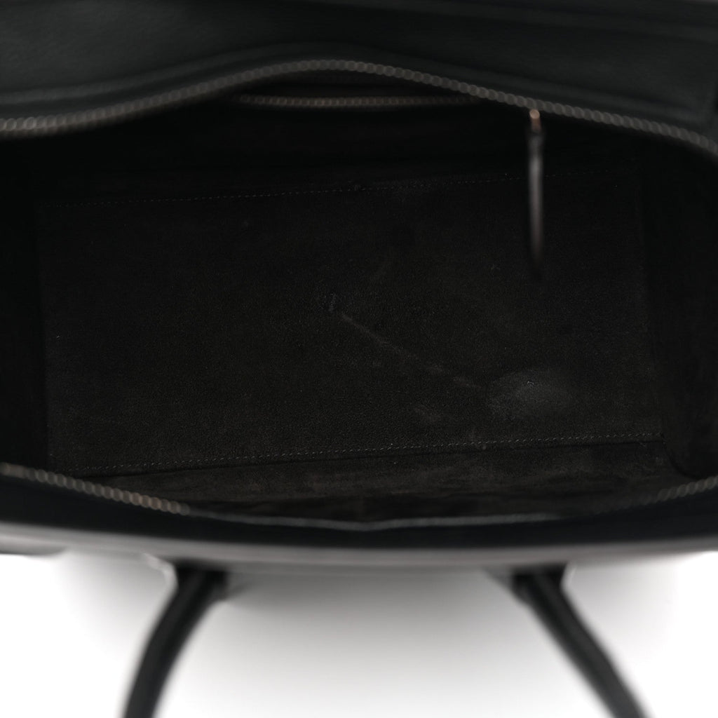 Drummed Calfskin Micro Luggage Black