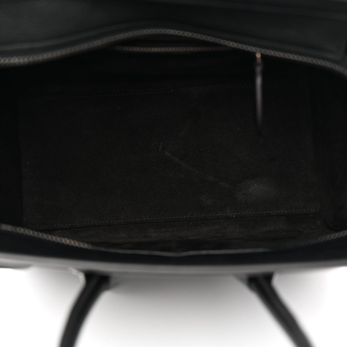 Drummed Calfskin Micro Luggage Black