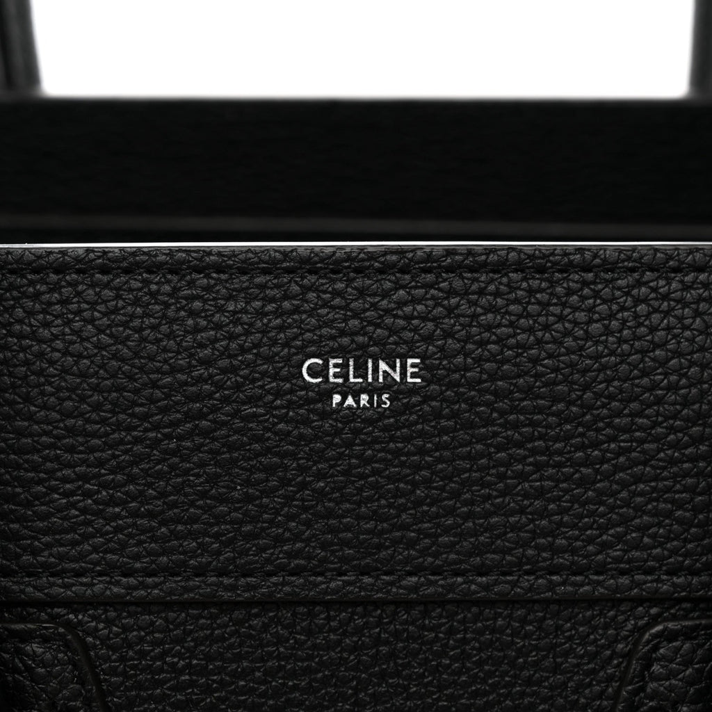 Drummed Calfskin Micro Luggage Black