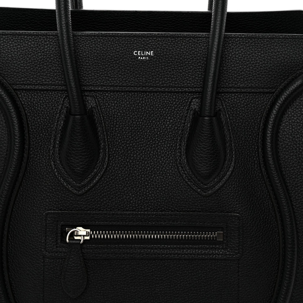 Drummed Calfskin Micro Luggage Black