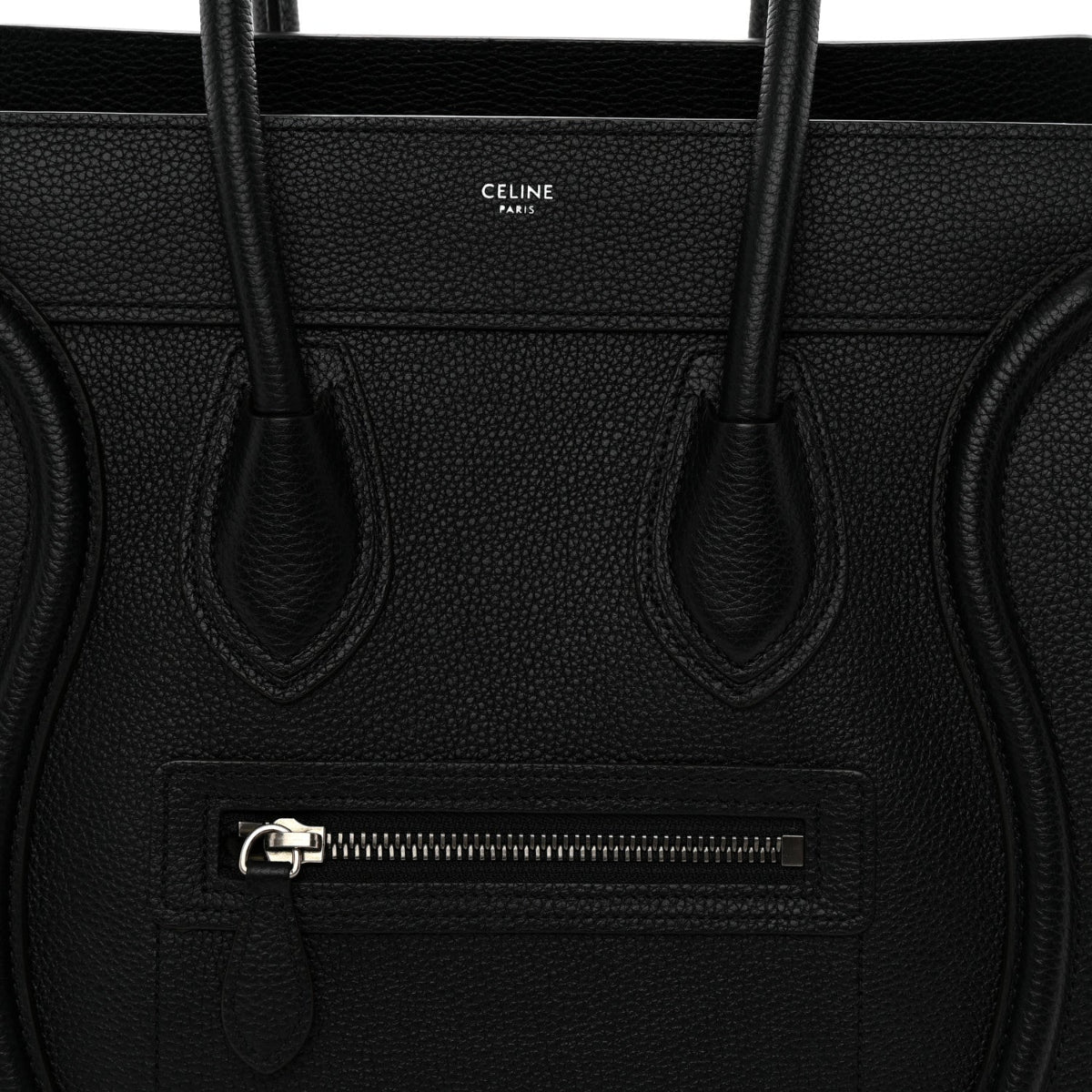 Drummed Calfskin Micro Luggage Black