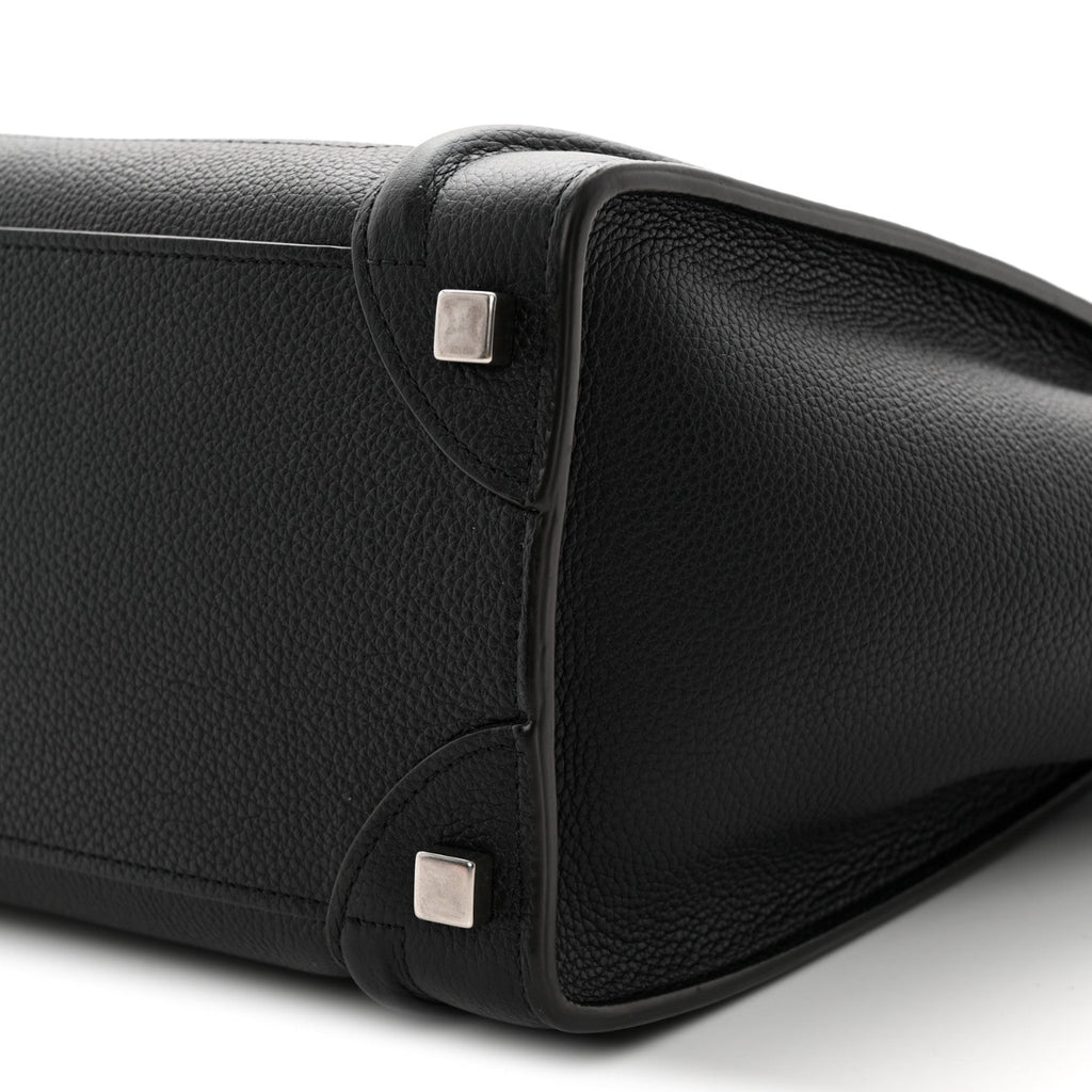 Drummed Calfskin Micro Luggage Black