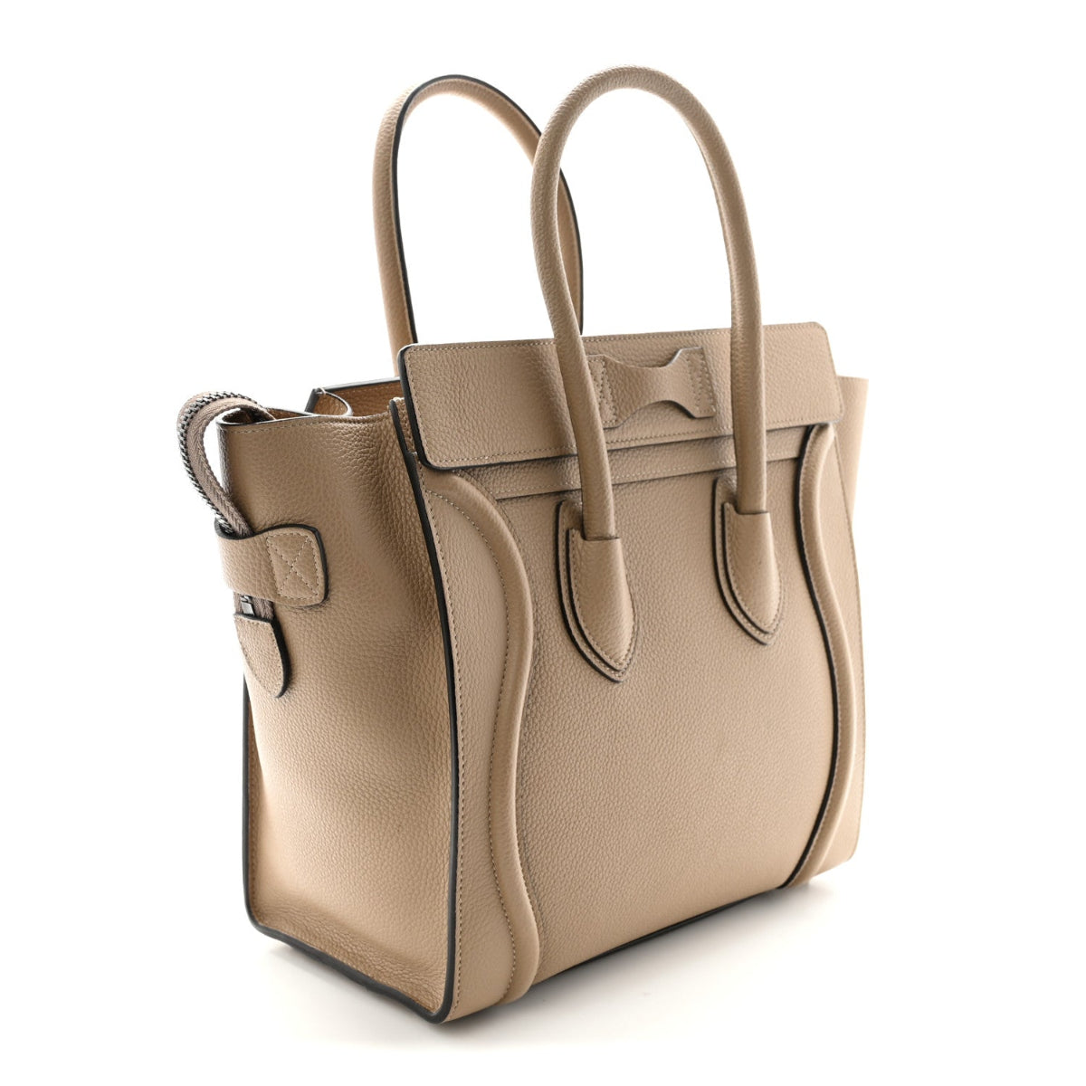 Drummed Calfskin Micro Luggage Dune