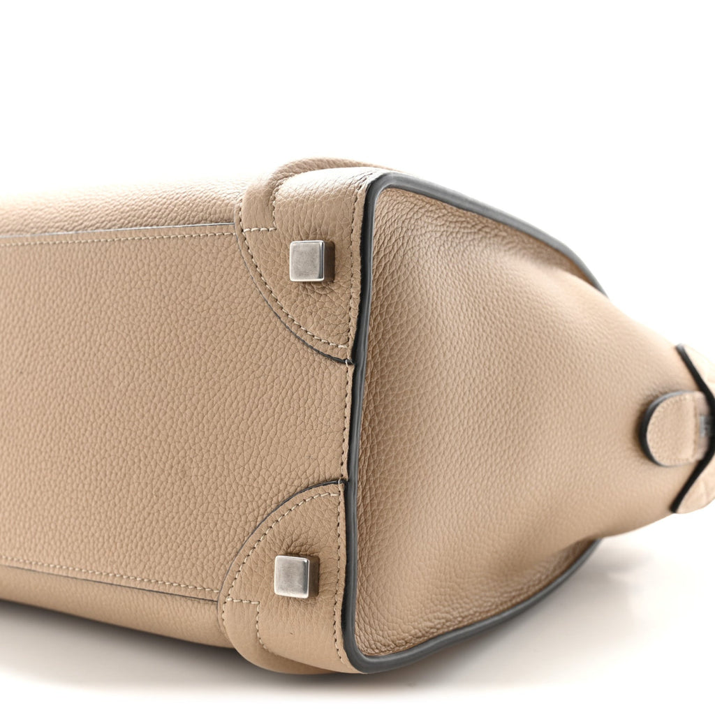 Drummed Calfskin Micro Luggage Dune