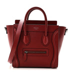 Drummed Calfskin Nano Luggage Merlot