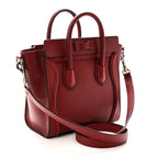Drummed Calfskin Nano Luggage Merlot