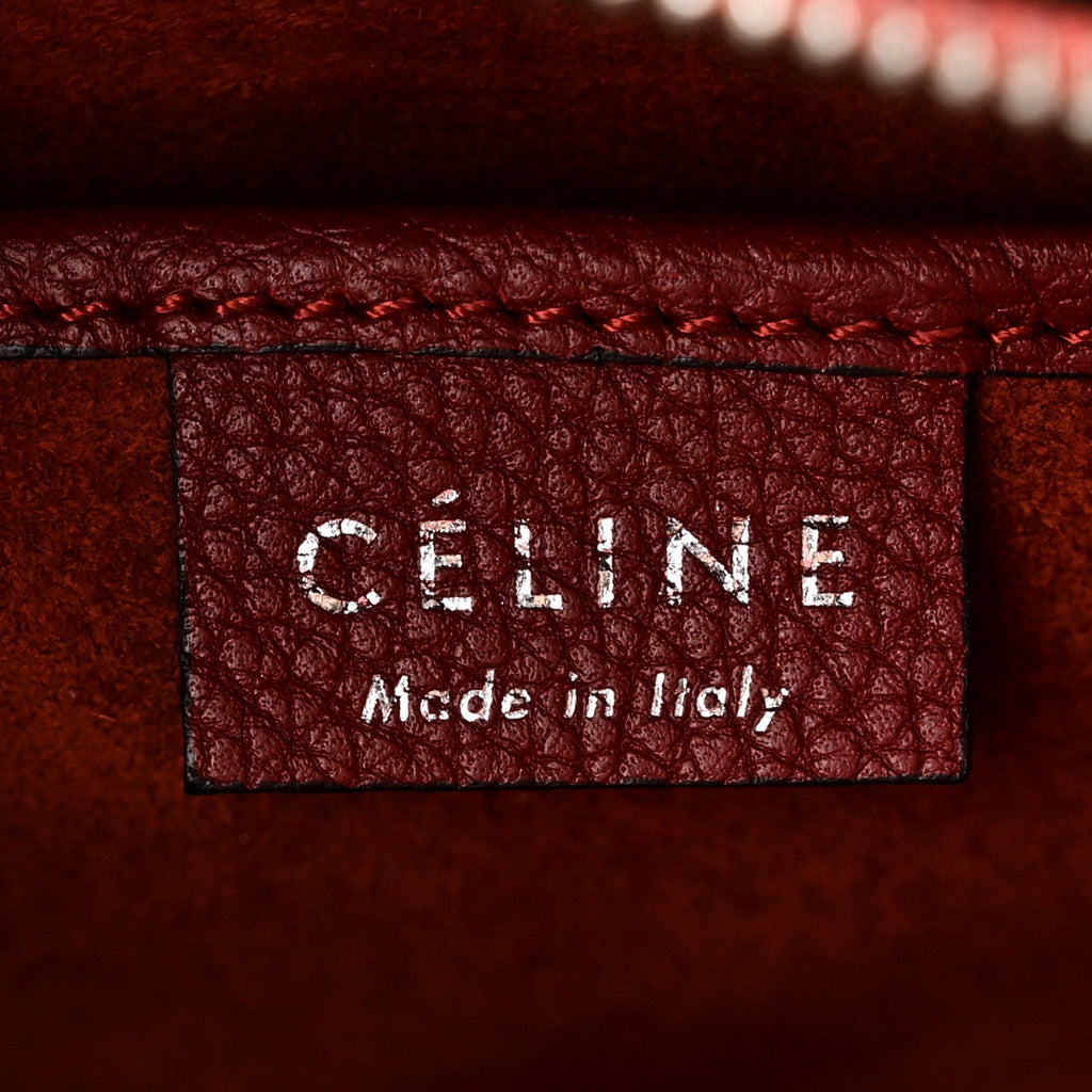 Drummed Calfskin Nano Luggage Merlot