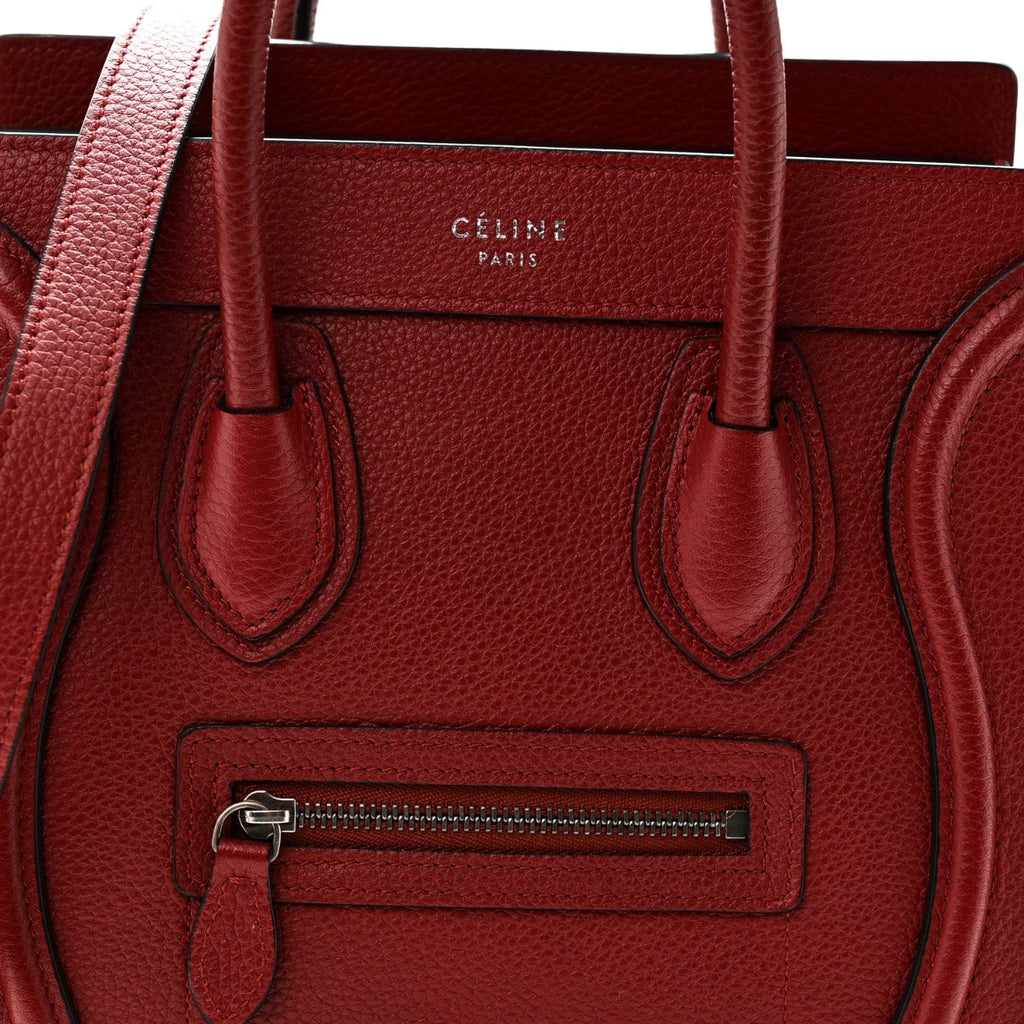 Drummed Calfskin Nano Luggage Merlot