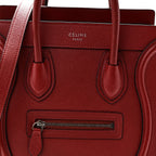 Drummed Calfskin Nano Luggage Merlot