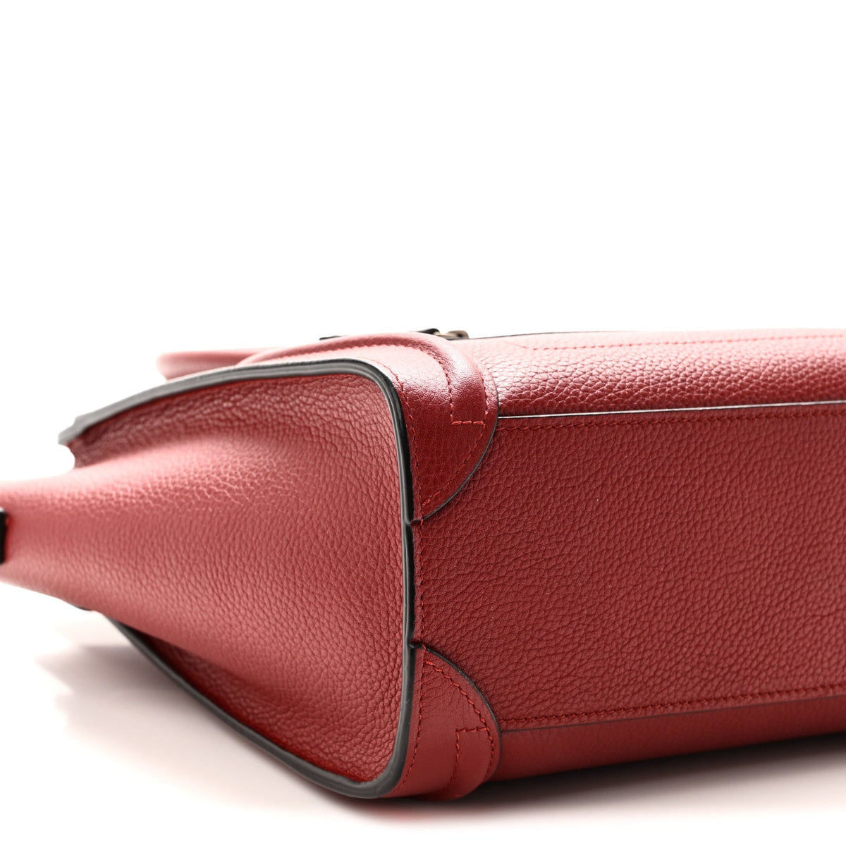 Drummed Calfskin Nano Luggage Merlot