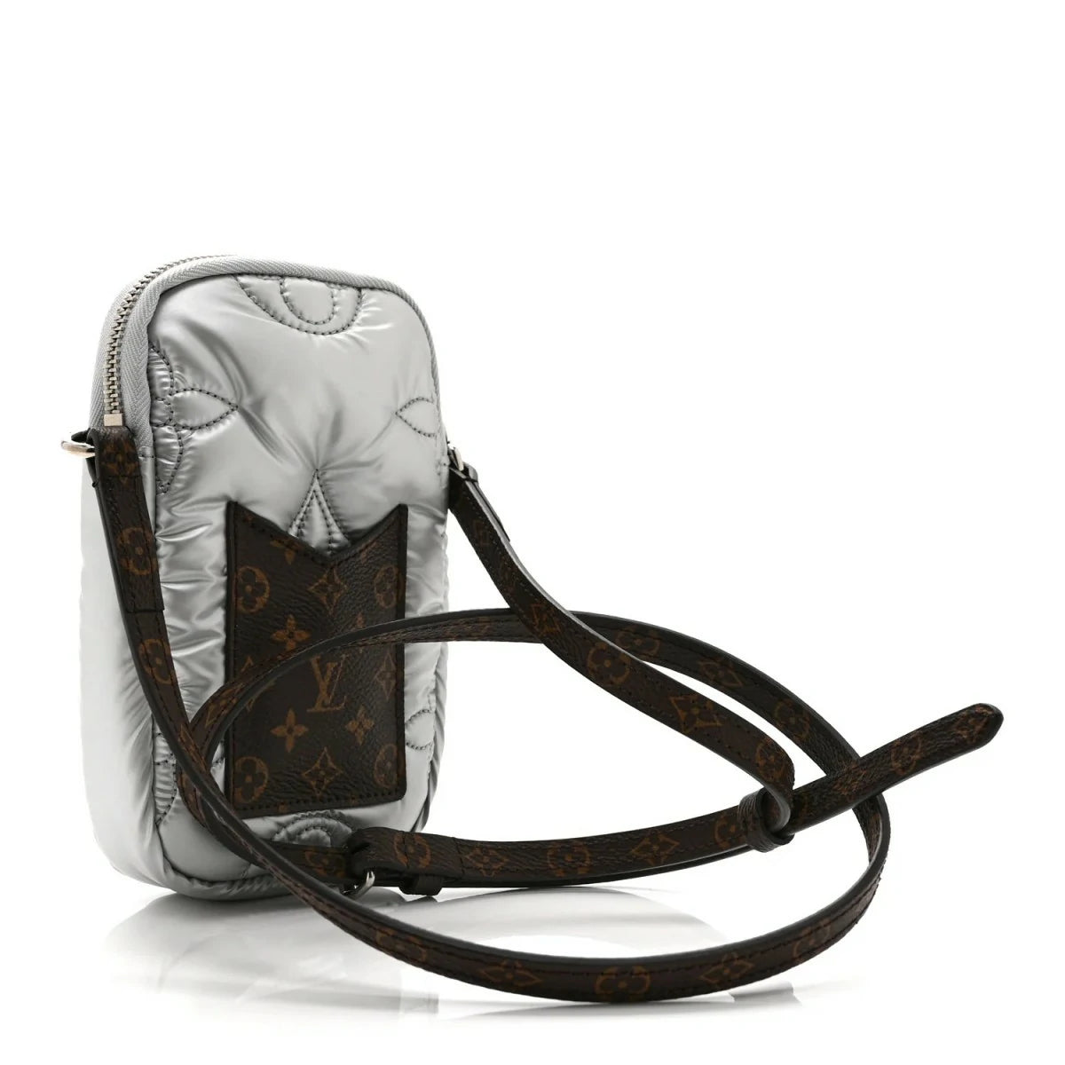 Econyl Monogram Pillow Phone Pouch Silver
