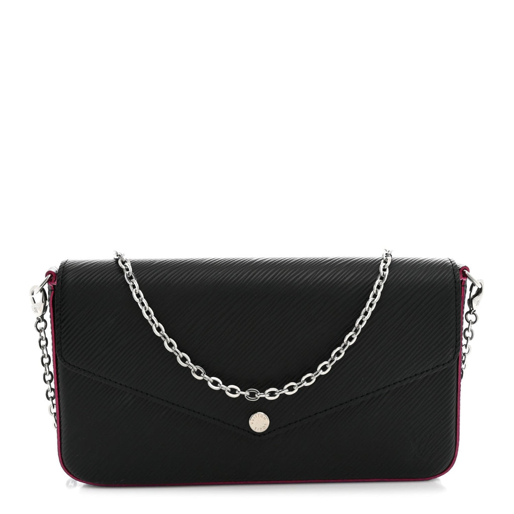 Epi Pochette Felicie Black Hot Pink