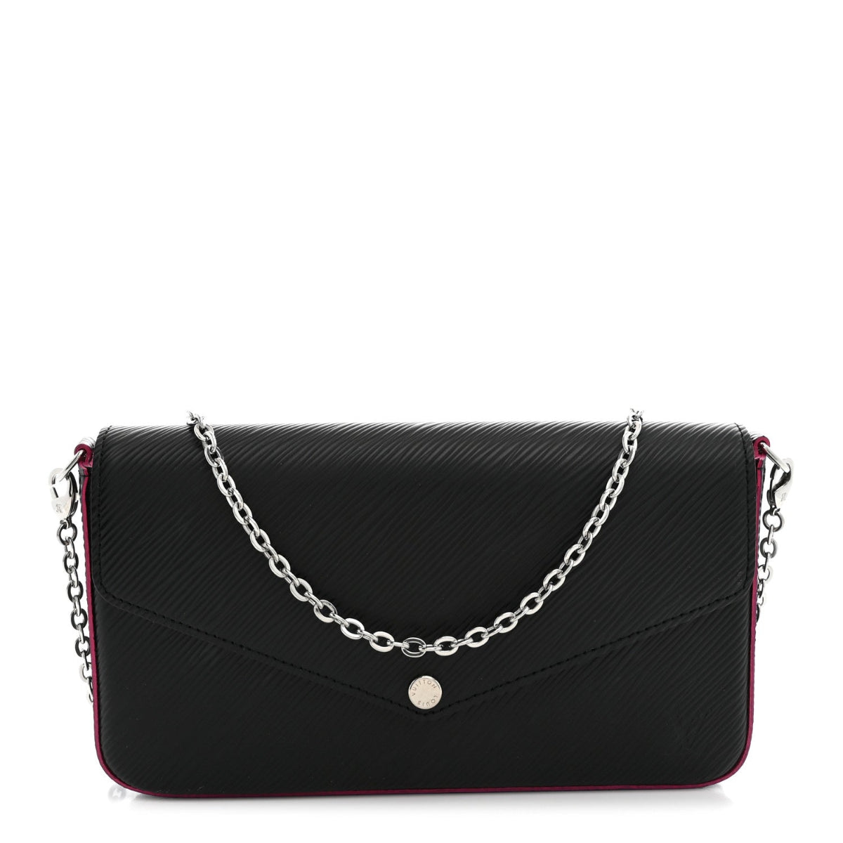 Epi Pochette Felicie Black Hot Pink