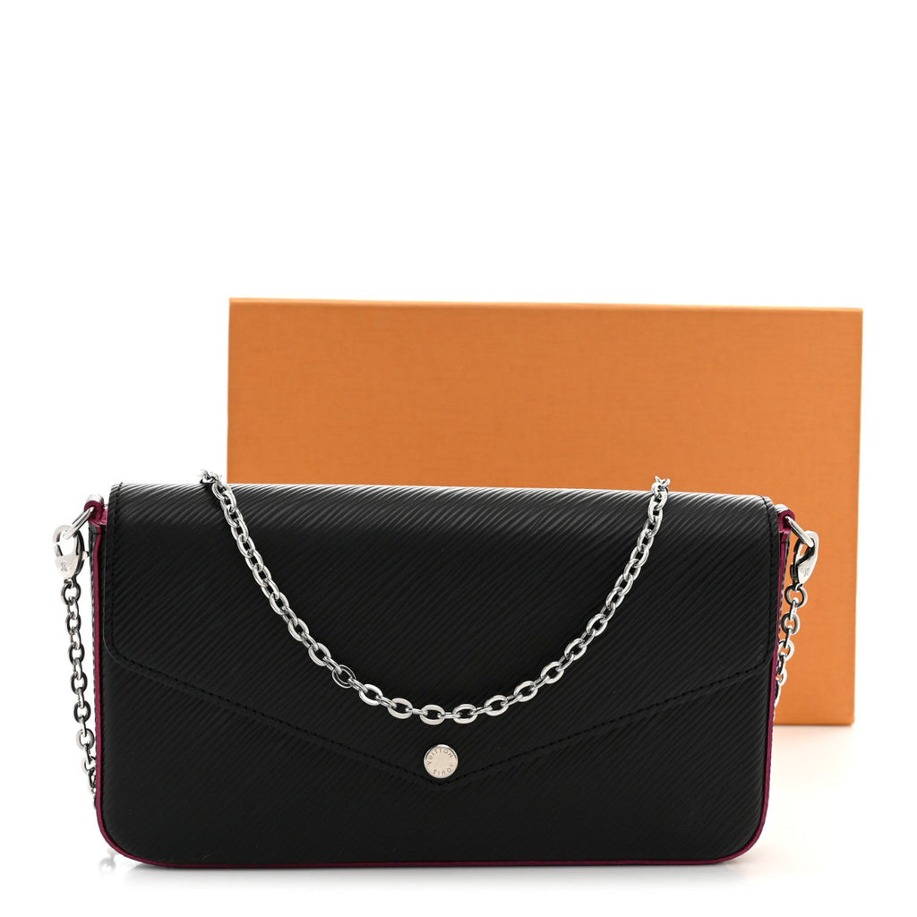 Epi Pochette Felicie Black Hot Pink