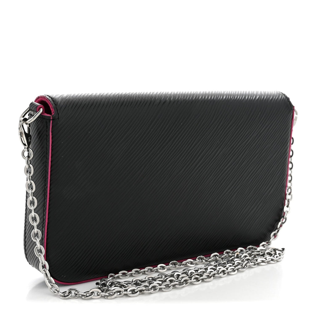 Epi Pochette Felicie Black Hot Pink