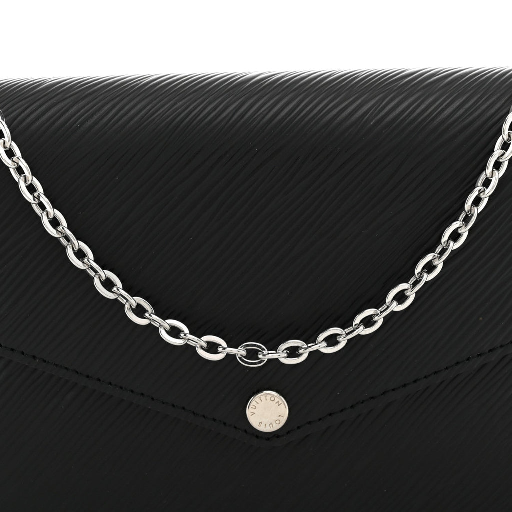 Epi Pochette Felicie Black Hot Pink