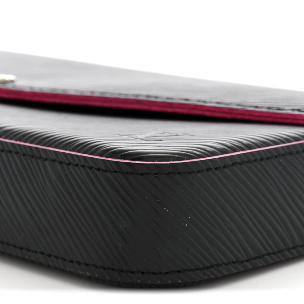Epi Pochette Felicie Black Hot Pink