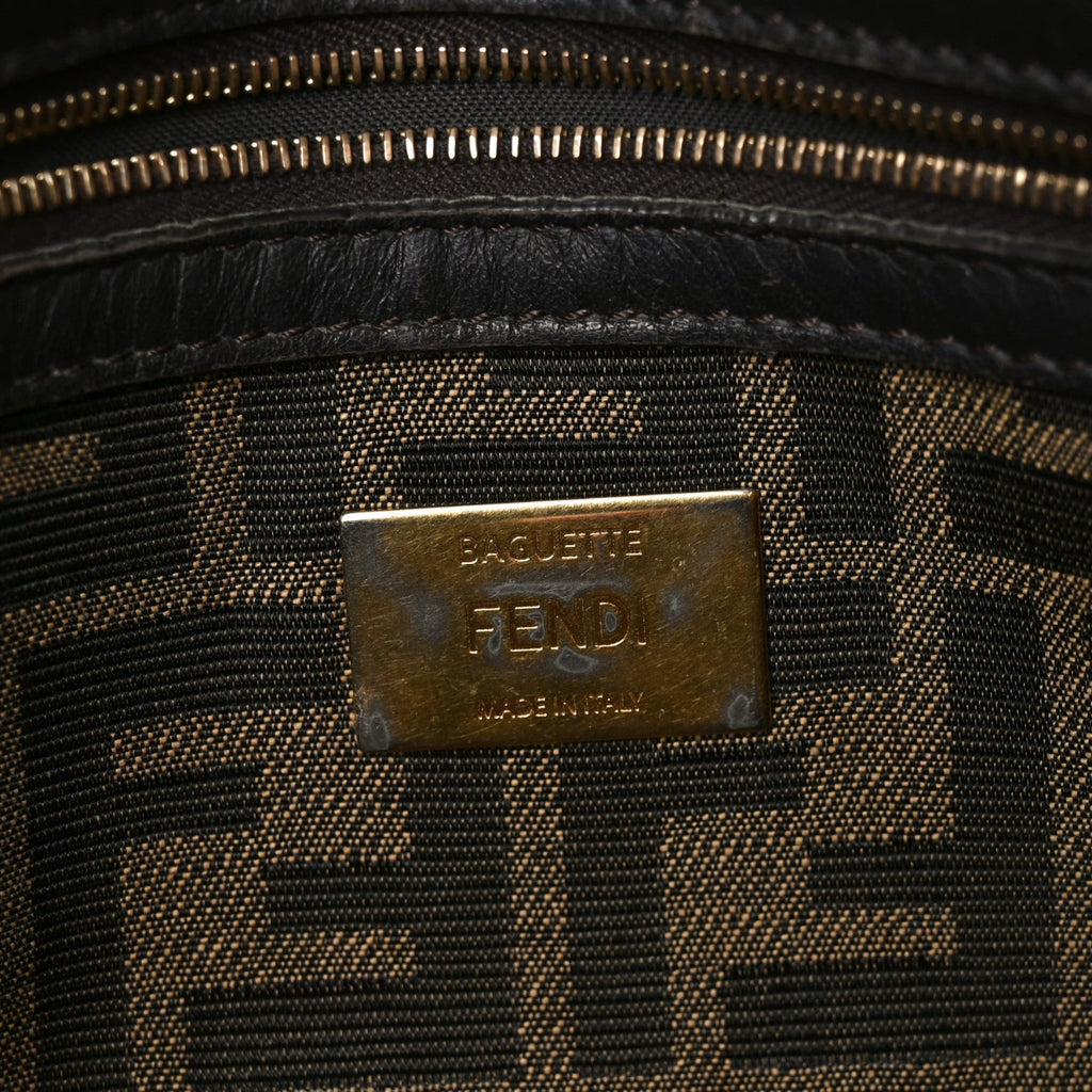 Fabric Jacquard FF 1974 Medium Baguette Tobacco Moro Black