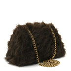 Faux Fur Medium Crush Chain Bag Brown