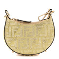 Crystal Vitello Laminato Suede FF Nano Fendigraphy Hobo Bag Platino