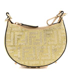 Crystal Vitello Laminato Suede FF Nano Fendigraphy Hobo Bag Platino