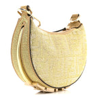Crystal Vitello Laminato Suede FF Nano Fendigraphy Hobo Bag Platino