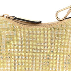 Crystal Vitello Laminato Suede FF Nano Fendigraphy Hobo Bag Platino