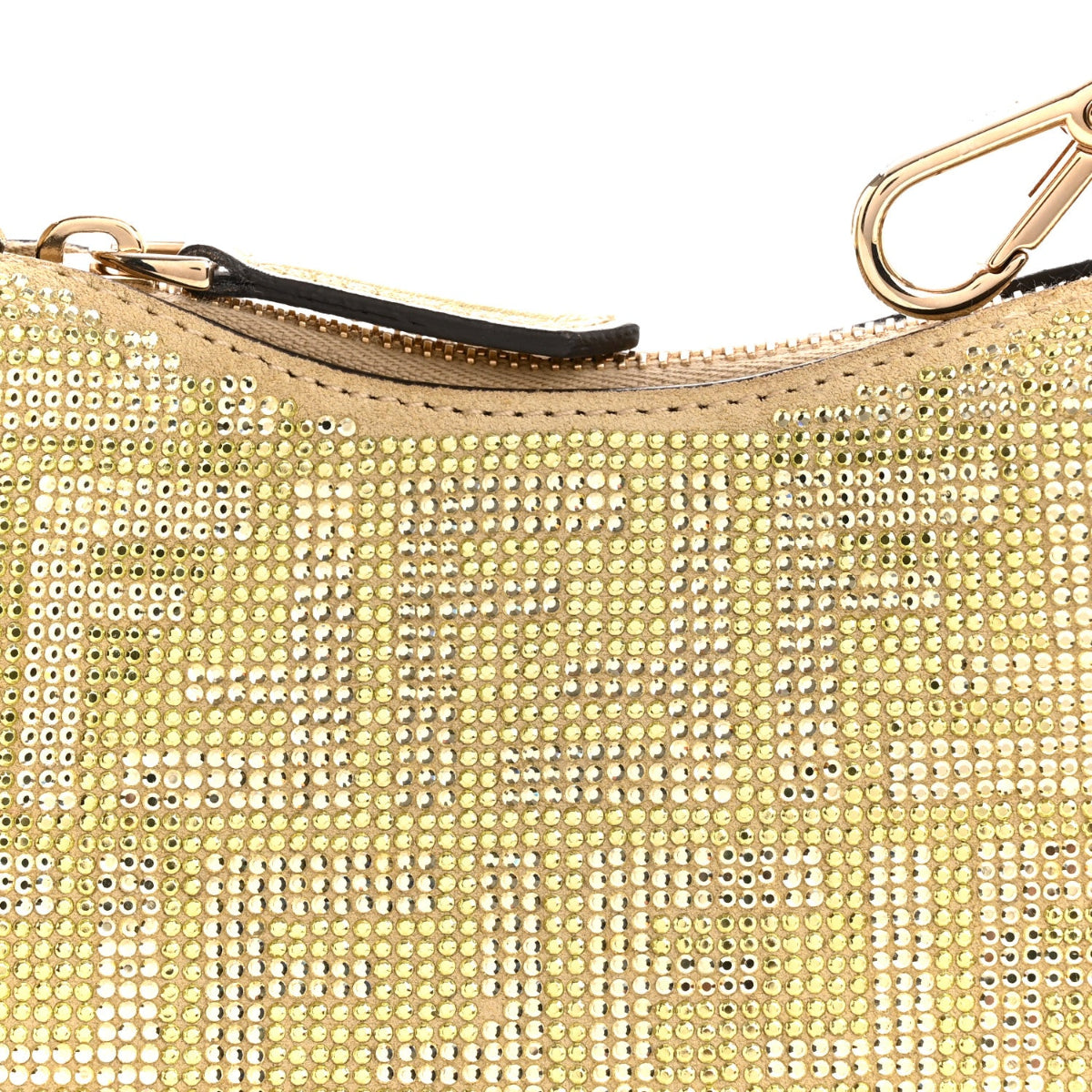 Crystal Vitello Laminato Suede FF Nano Fendigraphy Hobo Bag Platino