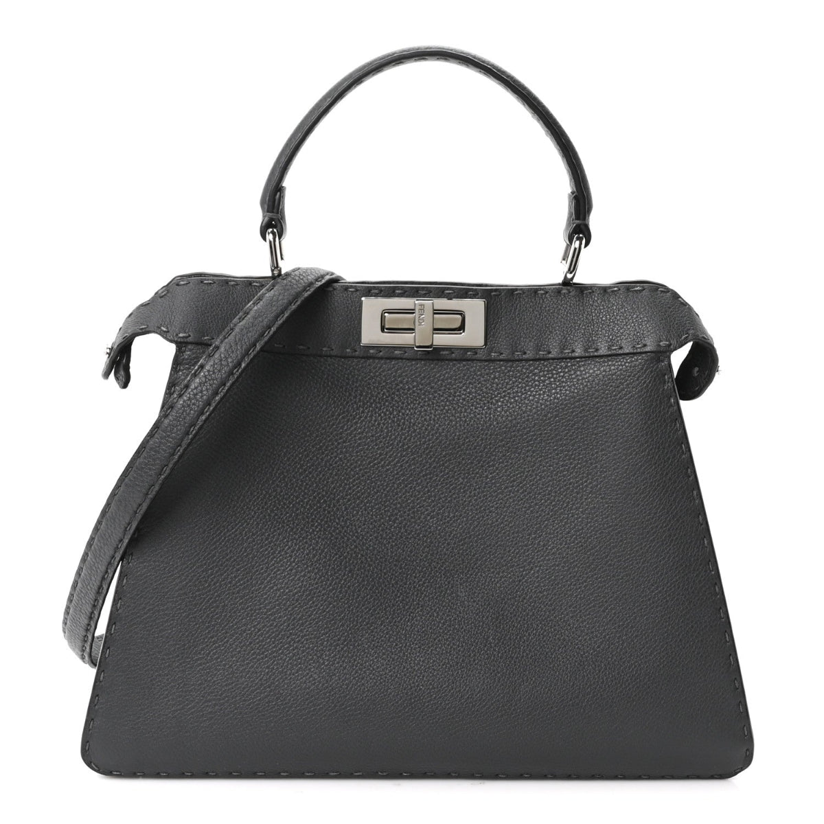Cuoio Romano Selleria Chamois Medium Peekaboo I SEE U Satchel Asfalto Camelia
