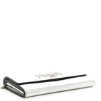 Metallic Calfskin Continental Wallet On Chain Argento
